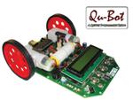 Qu-Bot web white icon, autonomous robot, programming robot